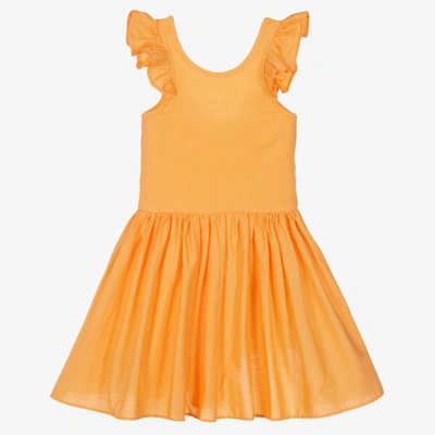 Shop Molo Girls Orange Organic Cotton Dress