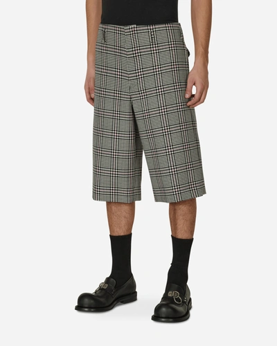 Checked Wool Shorts Multicolor In Black