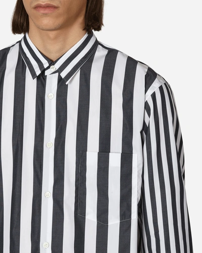 Shop Comme Des Garçons Homme Deux Asymmetric Hem Striped Shirt In White