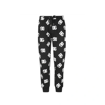 Shop Dolce & Gabbana Cotton Logo Pants In Black