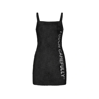 Shop Off-white "touch Carefully" Mini Dress In Black