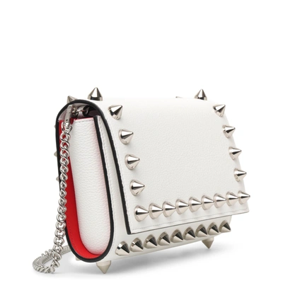 Christian Louboutin Paloma clutch Silver White Studs Chain shoulder bag