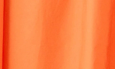 Shop English Factory Puff Sleeve Cotton Midi Dress In Orange