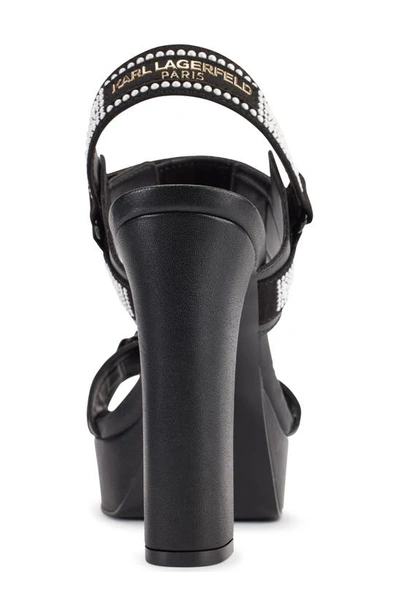 Shop Karl Lagerfeld Paris Alessia Faux Pearl Platform Sandal In Black/white
