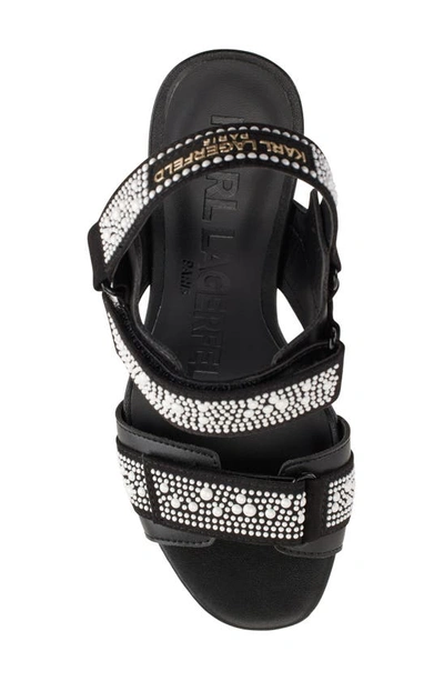Shop Karl Lagerfeld Paris Alessia Faux Pearl Platform Sandal In Black/white