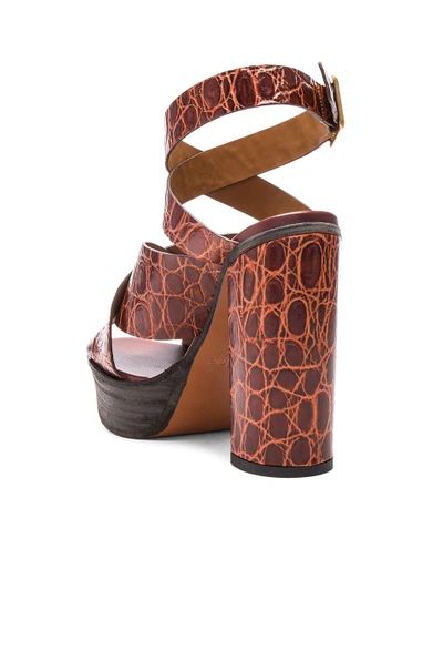 Shop Chloé Strappy Platform Sandals In Mandarine Peel