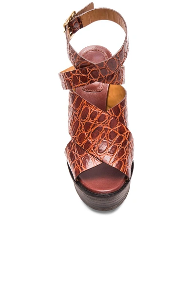 Shop Chloé Strappy Platform Sandals In Mandarine Peel