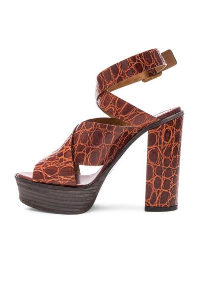 Shop Chloé Strappy Platform Sandals In Mandarine Peel