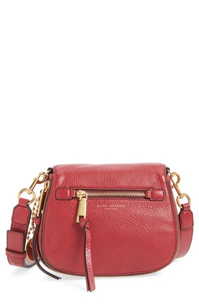 Shop Marc Jacobs 'small Recruit' Pebbled Leather Crossbody Bag In Ruby Rose