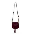 Chloé Mini Hudson Studs & Braids Leather Bag, Sienna Red In Dark Purple