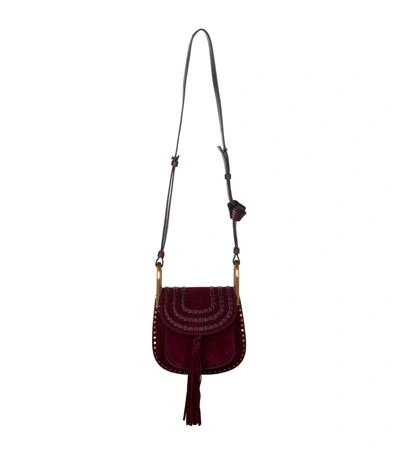 Shop Chloé Mini Hudson Suede Shoulder Bag In Dark Purple