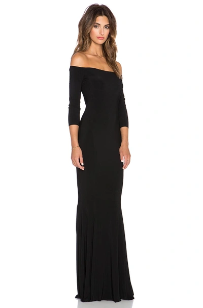 Shop Norma Kamali Norma Kulture Off The Shoulder Fishtail Gown In Black