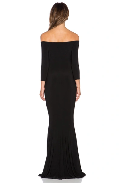 Shop Norma Kamali Norma Kulture Off The Shoulder Fishtail Gown In Black