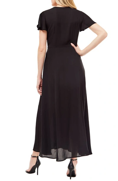Shop Love By Design Marie Ii Faux Wrap Maxi Dress In Black