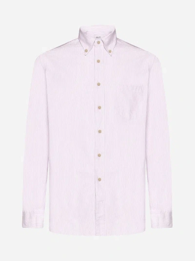 Shop D4.0 Oxford Striped Cotton Shirt In Pink