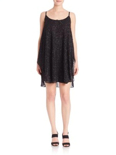Alice And Olivia Tiered Tank Shift Dress In Black