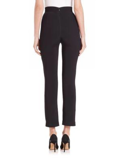 Shop Brandon Maxwell Cropped Cigarette Trousers In Black