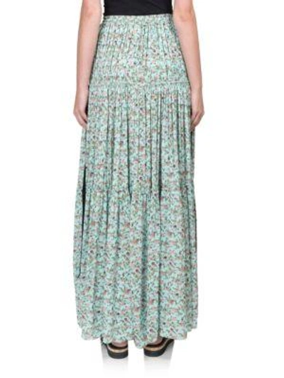 Shop Chloé Floral-print Maxi Skirt In Blue Floral