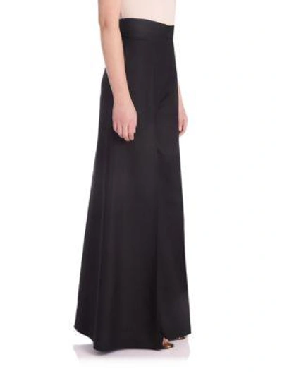 Shop Valentino Silk Shantung Wide-leg Pants In Black