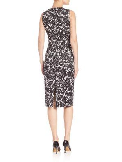 Shop Michael Kors Floral-print Sheath Dress In Optical White/black