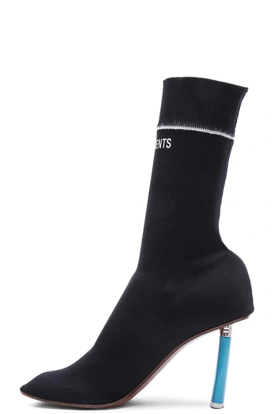 Shop Vetements Knit Sock Boot In Black