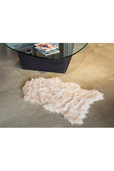 Luxe Faux Fur Gordon Rug In Taupe