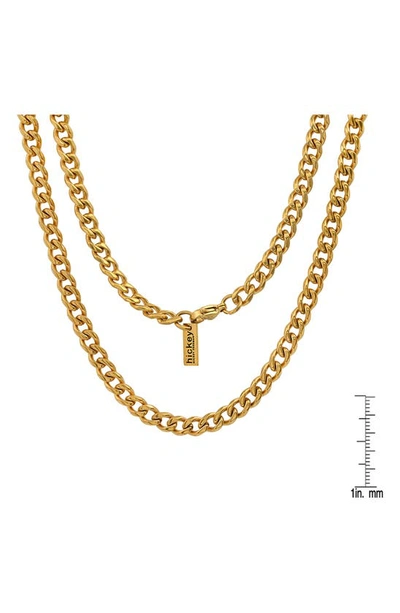 Hmy Jewelry Chain Necklace In 18k Yellow Gold Plated Steel