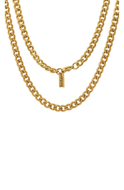 Hmy Jewelry Chain Necklace In 18k Yellow Gold Plated Steel