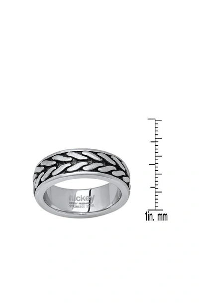 Shop Hmy Jewelry Stainless Steel Textured Band Ring In Oxidized Steel