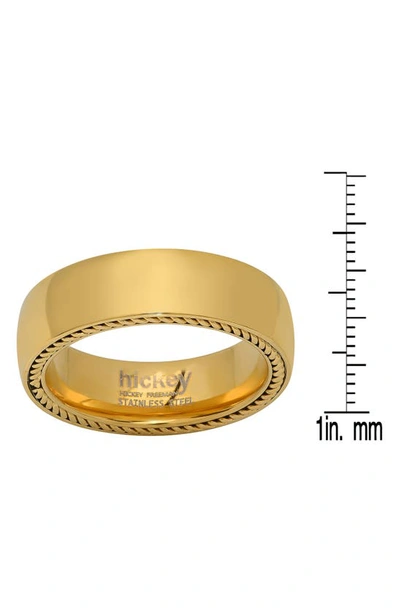 Shop Hmy Jewelry 18k Yellow Gold Vermeil Band Ring In 18k Gold Stainless Steel