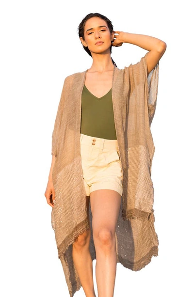 Saachi Raven Lenox Topper In Taupe