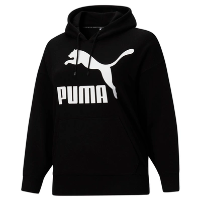 Shop Puma Women's Classics Logo Hoodie Pl In Black