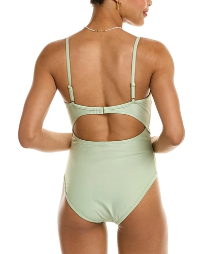 Shop Madewell Second Wave Cutout One-piece In Green