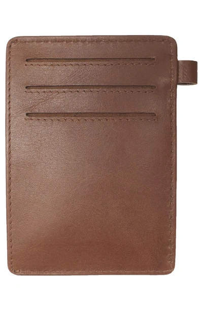 Shop Boconi Stitched Rfid Leather Card Case In Cognac