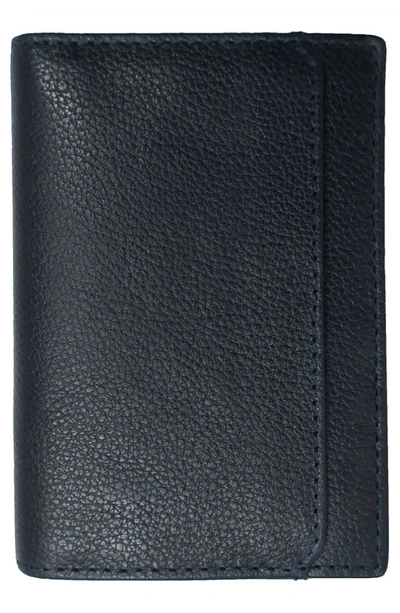 Shop Boconi Leather Bi-fold Wallet In Navy