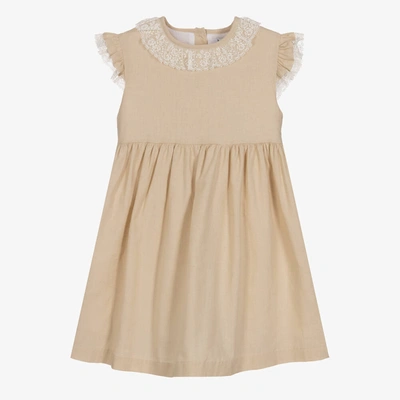 Shop Babidu Girls Beige Cotton Dress