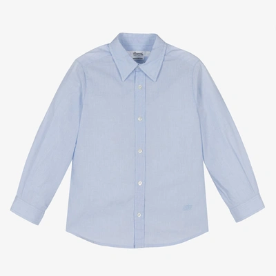 Shop Bonpoint Boys Blue Organic Cotton Shirt