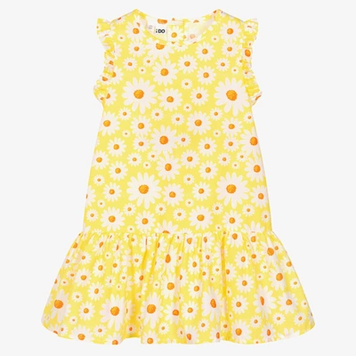 Shop Ido Baby Girls Yellow Cotton Floral Print Dress