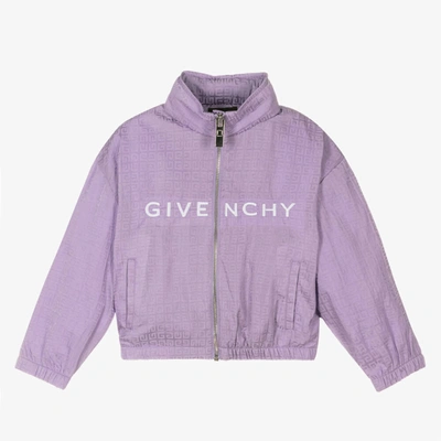 Shop Givenchy Girls Lilac Purple 4g Zip-up Jacket