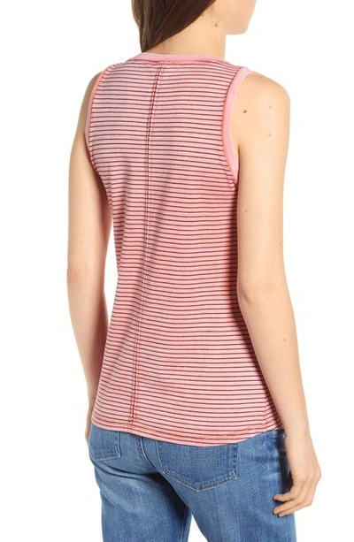 Shop Ag Cambria Stripe Fitted Tank In Sunbaked Faded Azalea