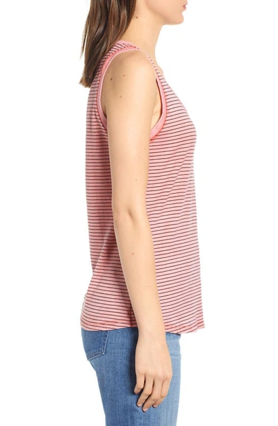 Shop Ag Cambria Stripe Fitted Tank In Sunbaked Faded Azalea