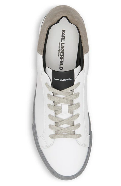 Karl Lagerfeld Low Top Sneaker On Grey Cup Sole In White/grey | ModeSens