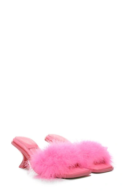 Shop Circus Ny Florence Feather Slide Sandal In Punk Pink