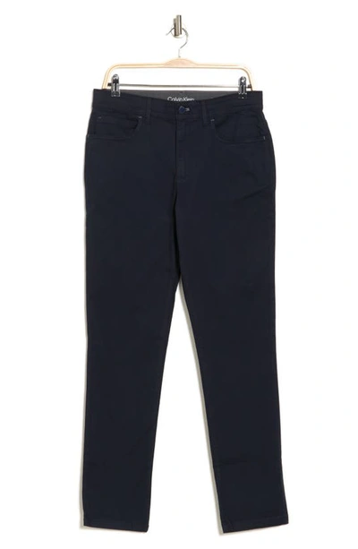 Shop Calvin Klein Brushed Twill Skinny Pants In Sky Captain