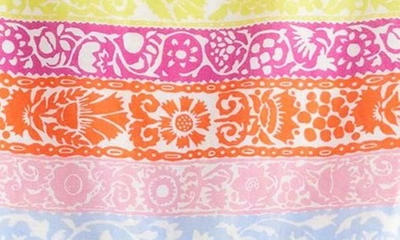 Shop Boden Kids' Floral Stripe Crossback Cotton Dress In Multi Wallpaper Stri