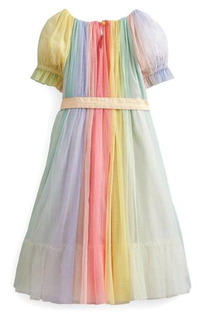 Shop Boden Kids' Rainbow Tulle Dress In Multi Stripe