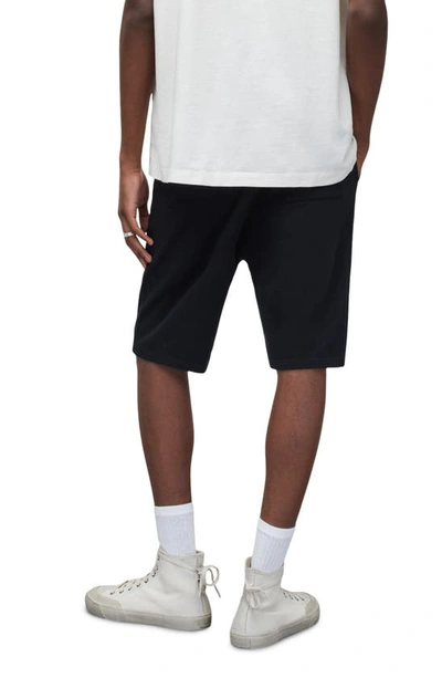 Shop Allsaints Underground Graphic Sweat Shorts In Jet Black/ Optic White