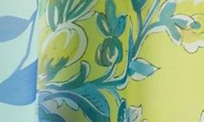 Shop Kobi Halperin Tina Floral Print Tie Neck Blouse In Ivory Multi