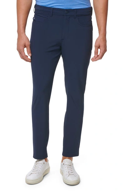 Shop Mizzen + Main Helmsman Performance Slim Tapered Leg Pants In Navy Solid