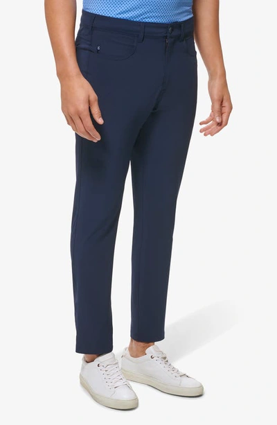 Shop Mizzen + Main Mizzen+main Helmsman Performance Slim Tapered Leg Pants In Navy Solid